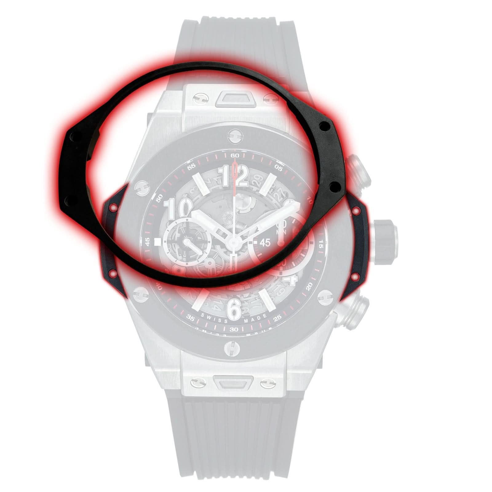 راتنج ساعة إدراج إدراج لموهر Hub Hublot Big Bang Unico 411 Chronograph Watch