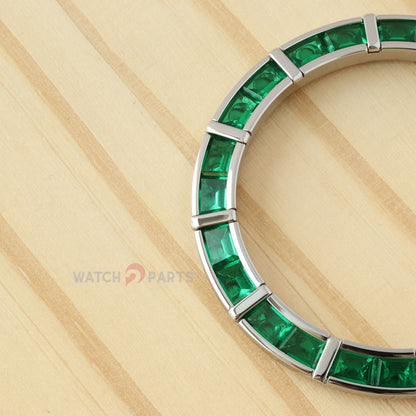 24 Baguette Synthetic Emerald Watch Bezel for Rolex Daytona 40mm Watch Gemstone Bezel
