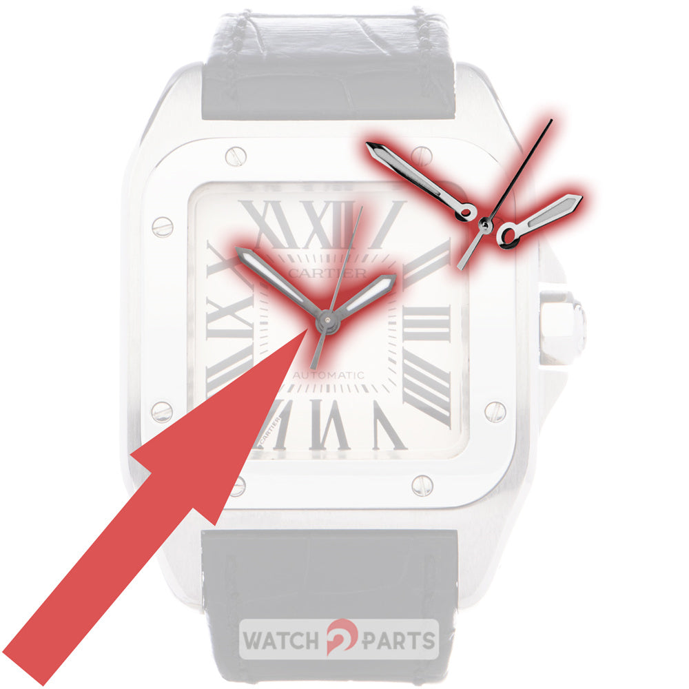 Gun gray Luminous watch hands for Cartier Santos 100 XL 2878 2656 watch cal.049 movement