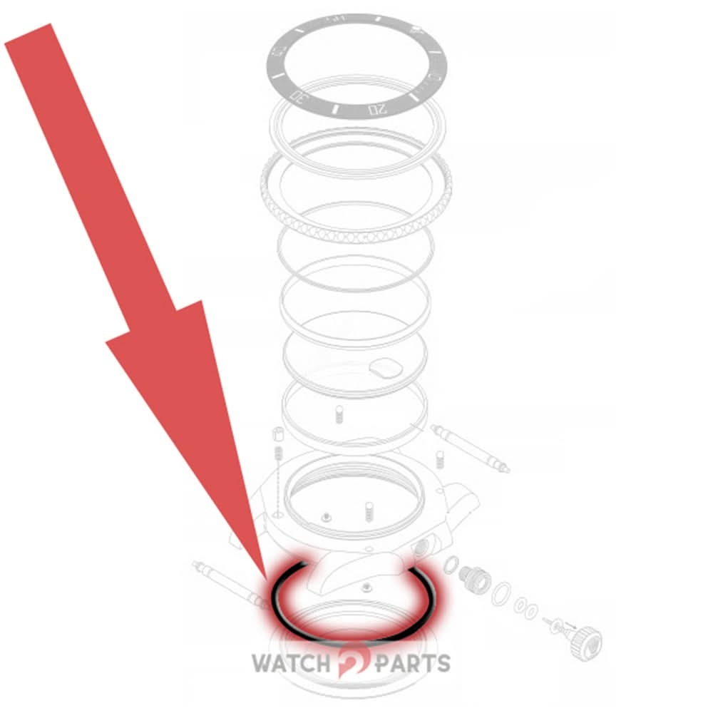 Mire el anillo impermeable de la portada hacia atrás para Rolex Submariner/Daytona/DateJust Watch Case