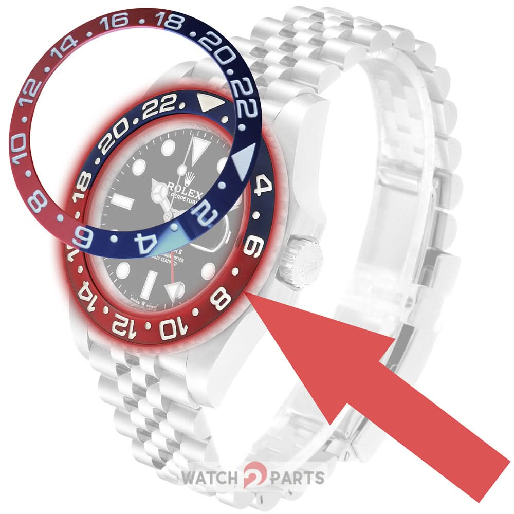 Carve White Gold Number High Quality Batman Blue Red Ceramic Bezel Insert for Rolex GMT Master II Watch