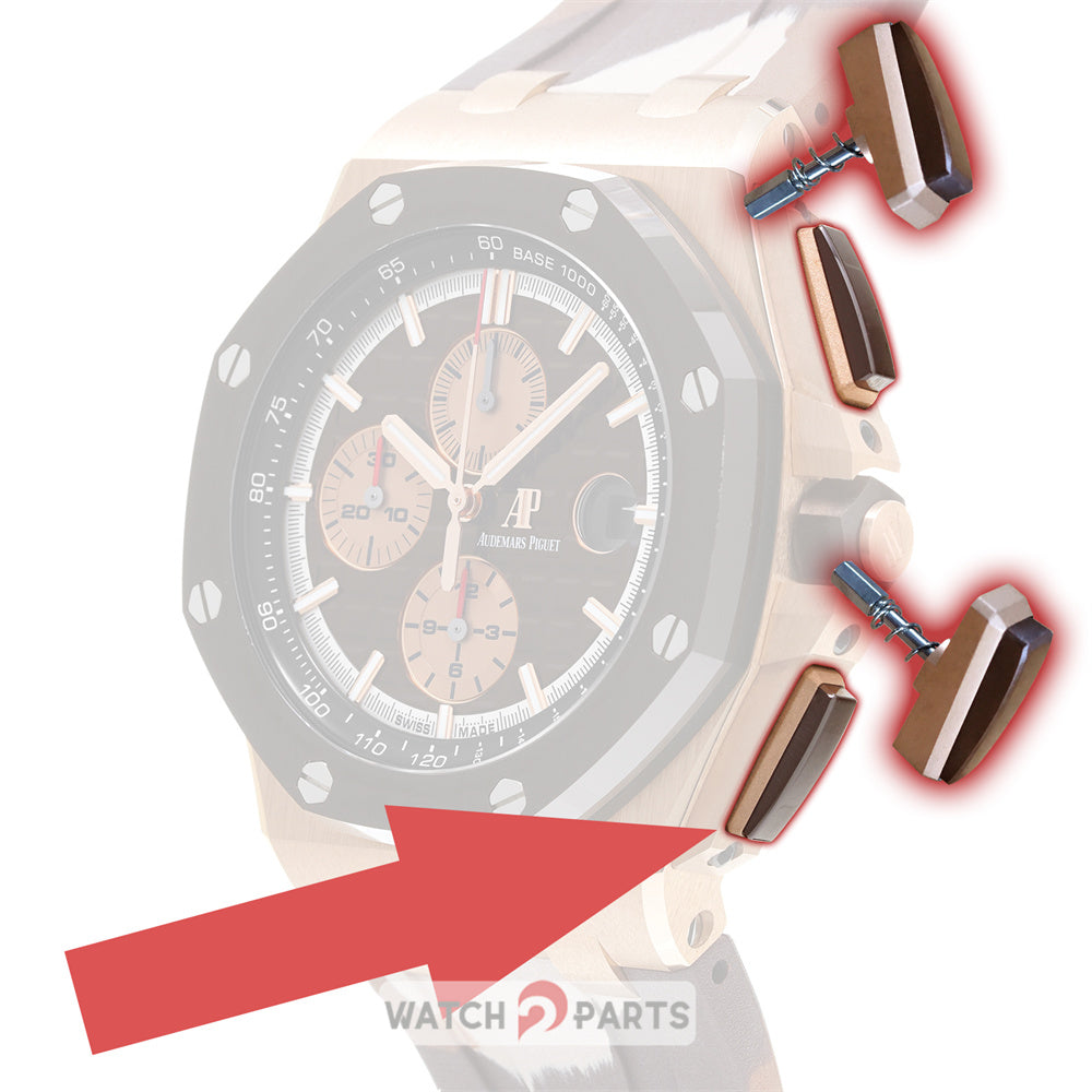 18K rose gold brown ceramic watch push button for Audemars Piguet Royal Oak Offshore Chronograph 26401RO.OO.A087CA.01 watch pusher