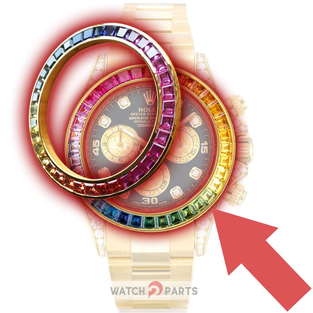 Insertos de bisel de Rainbow Watch adecuados para Rolex Daytona 40 mm Watch Modificación de modificación Piezas