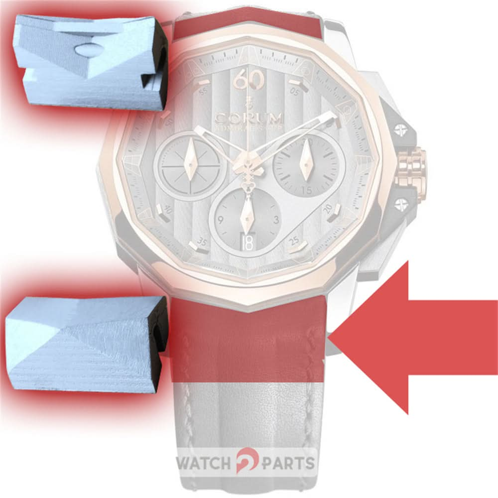 Watch Band Insérer pour Corum Admirals Cup Challenge Watch Watch Leather Strap