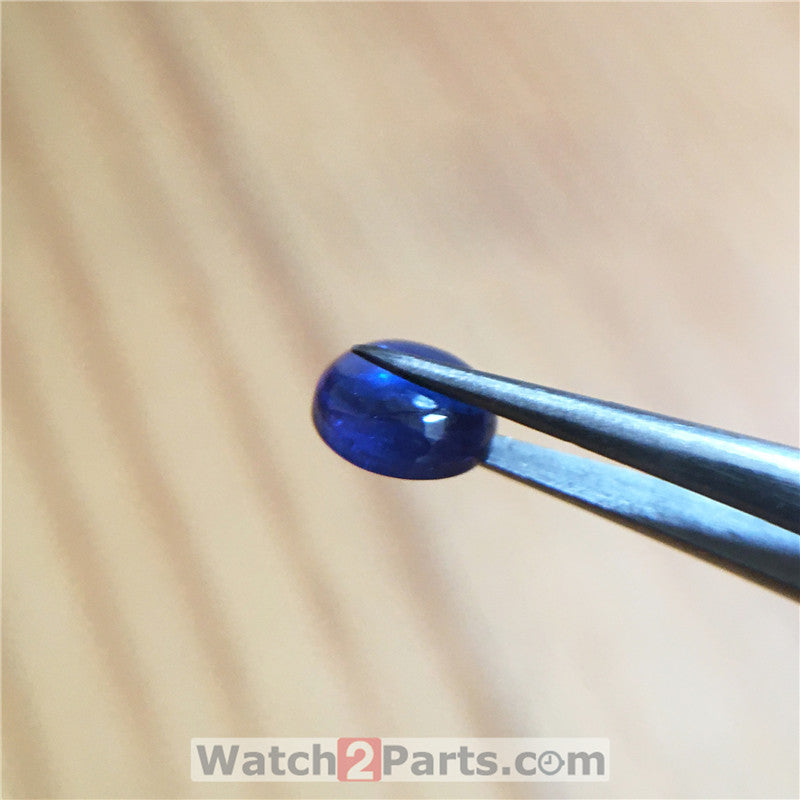 sapphire crystal (blue zircon) for Cartier Ballon Bleu watch crown parts - watch2parts