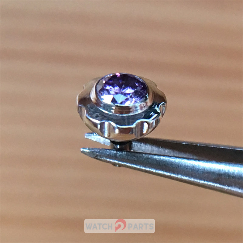 Purple gemstones watch crown for Chopard IMPERIALE 40mm watch - watch2parts