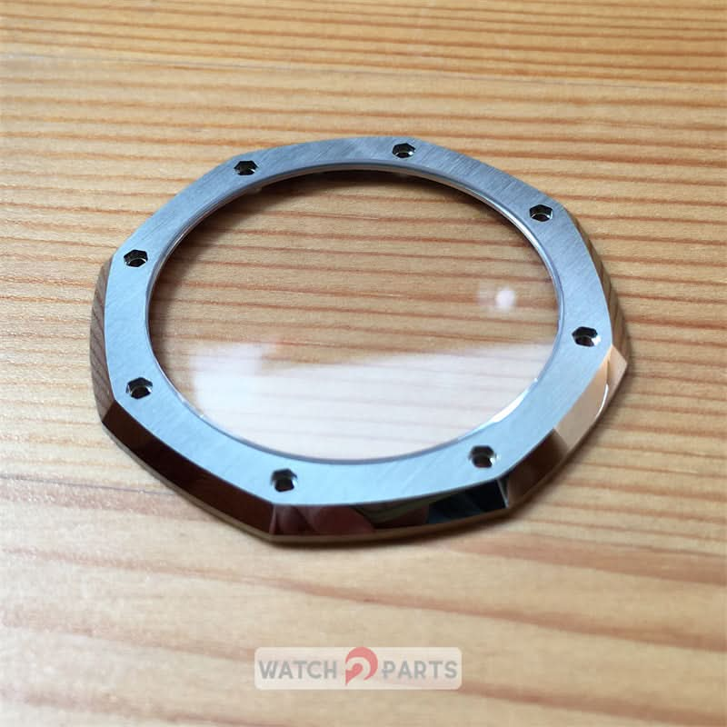 steel watch bezel+sapphire crystal glass for AP Audemars Piguet Royal Oak 15400 watch - watch2parts