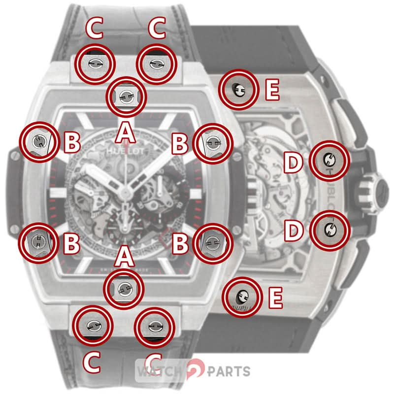 H watch bezel band back cover screw for HUB Hublot Big Bang Spirit 601 watch - watch2parts