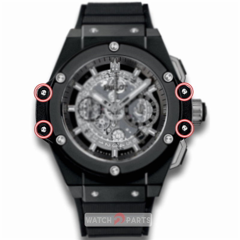 steel H watch screws for HUB Hublot King Power 48mm 701 watch - watch2parts