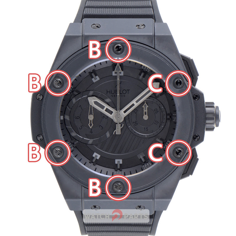 Black PVD H case screw for HUB Hublot king power 48mm watch bezel - watch2parts