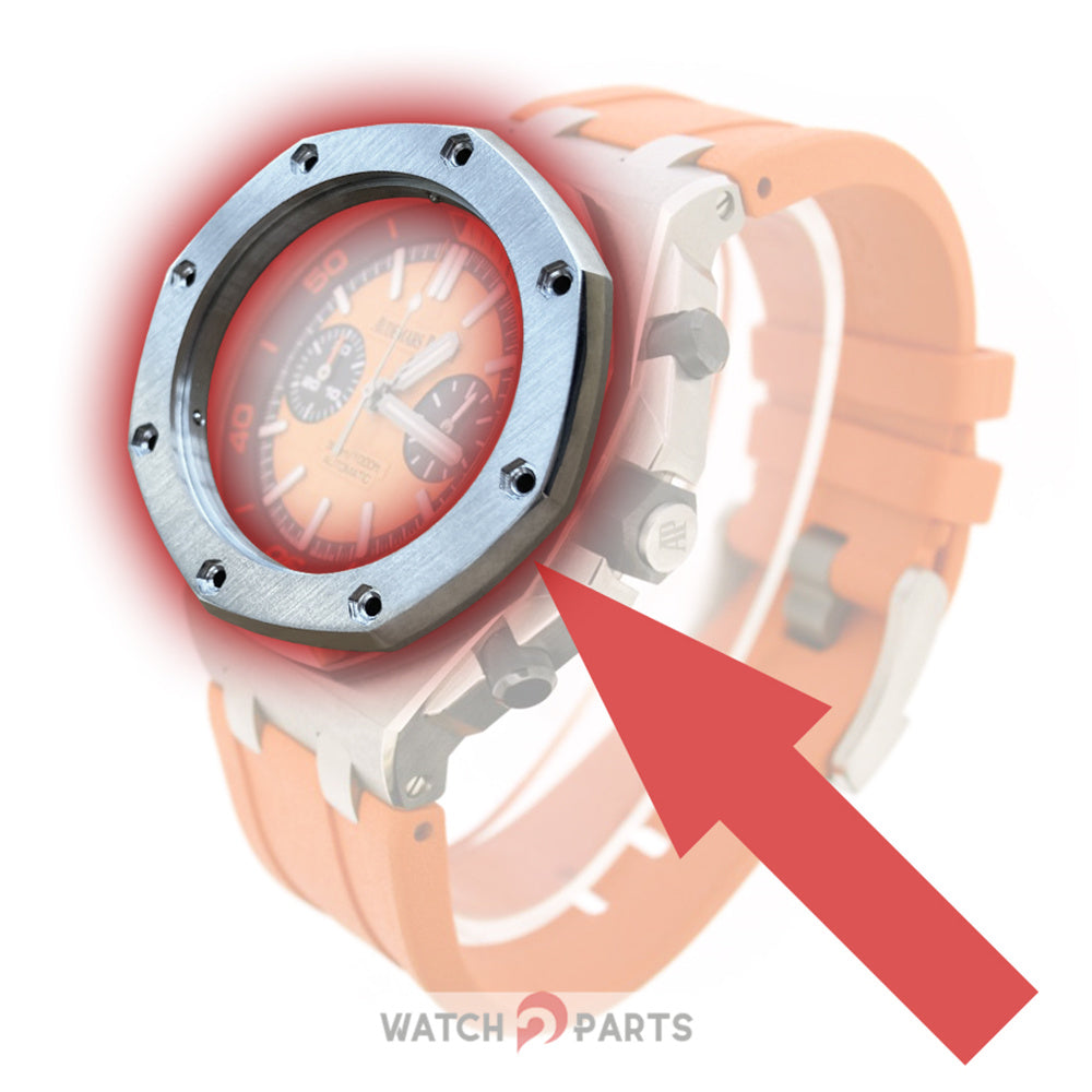 brushed steel bezel for AP Audemars Piguet ROO Royal Oak Offshore Diver 26730st Chronograph watch - watch2parts