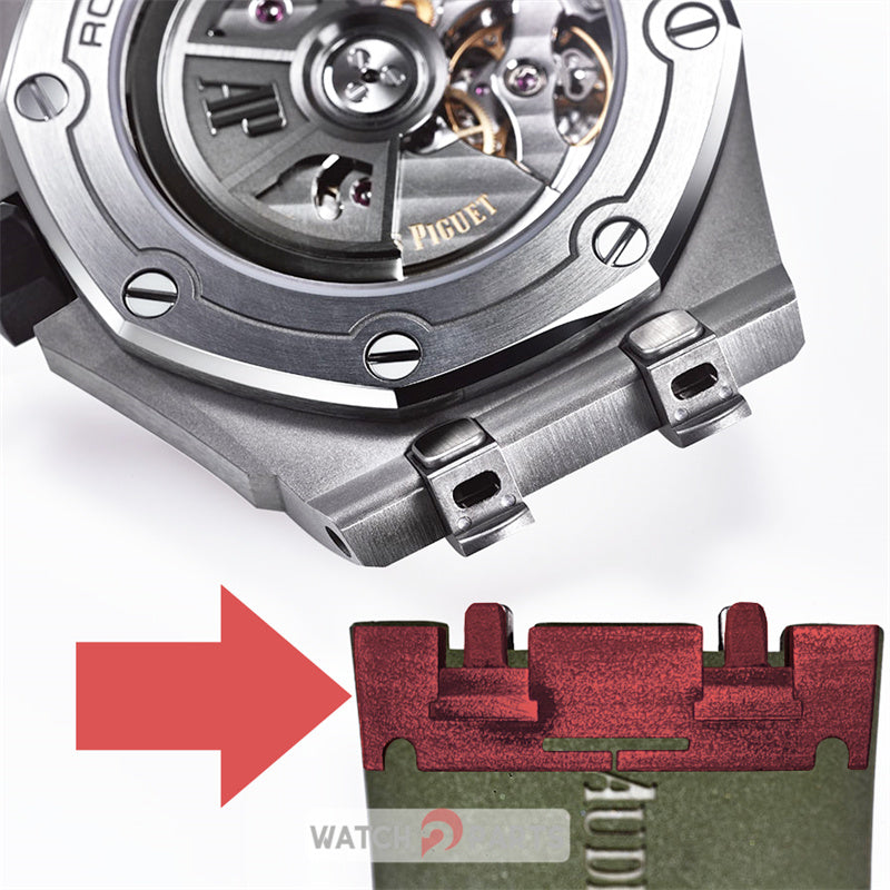 watch interchangeable strap inserts for AP Audemars Piguet Diver 15720ST watch leather band - watch2parts
