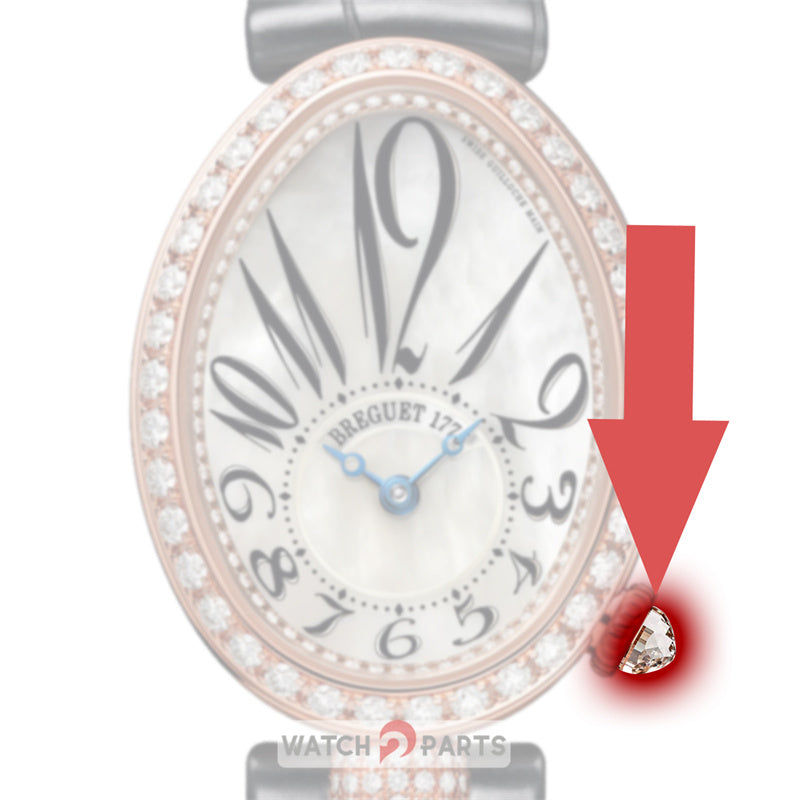 watch crown zircon crystal for Breguet Reine De Naples 33mm watch parts - watch2parts