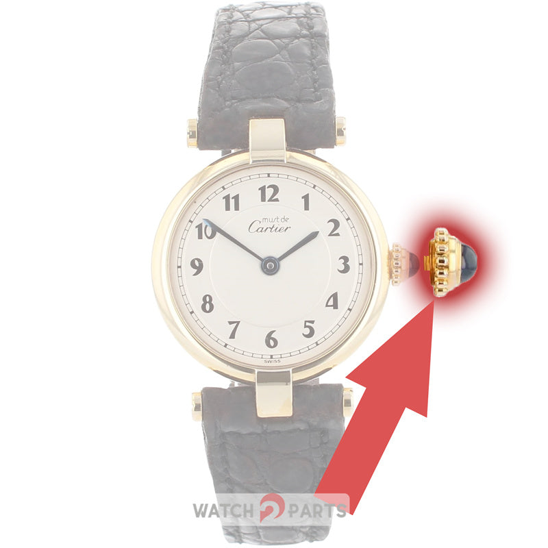 Sapphire watch crown for Cartier Must Vendome tank Vermeil Quartz watch - watch2parts