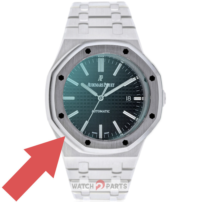 steel watch bezel+sapphire crystal glass for AP Audemars Piguet Royal Oak 15400 watch - watch2parts