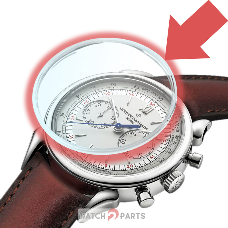 sapphire crystal glass for Vacheron Constantin VC HISTORIQUES CORNES DE VACHE 5000H automatic watch - watch2parts