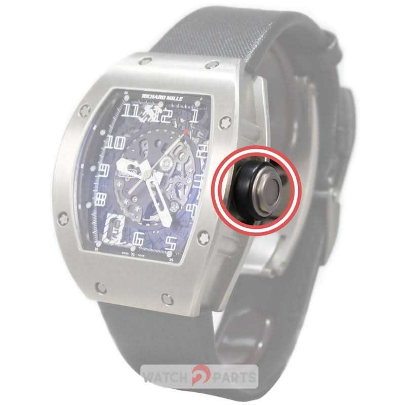 titanium rubber watch rubber crown for Richard Mille RM010 authentic watch - watch2parts