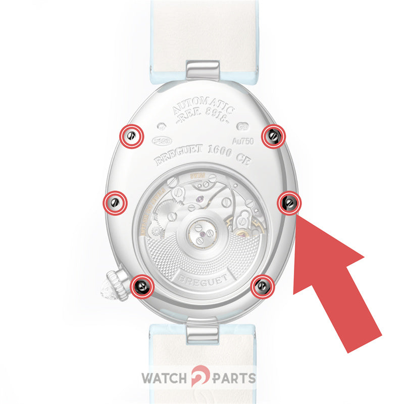 steel watch case back screw for Breguet Queen REINE DE NAPLES ladys' watch bottom - watch2parts