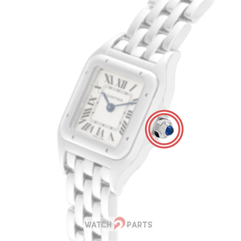 steel sapphire crown for Cartier Ladies Stainless Panthere 1320 quartz watch - watch2parts