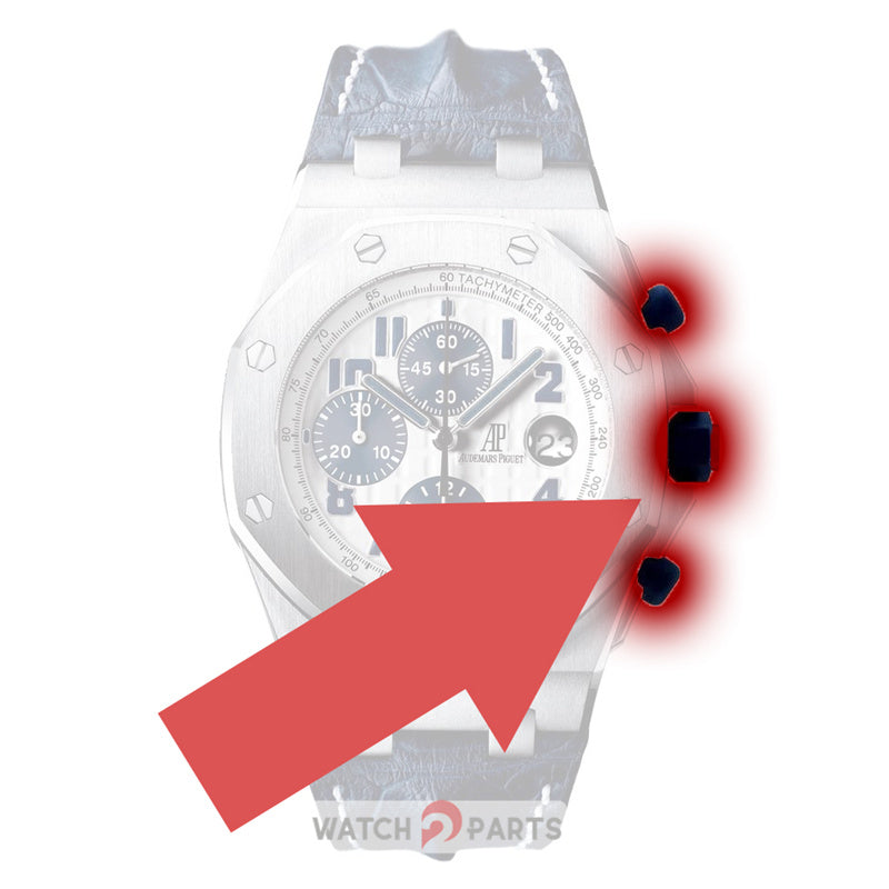 26170 watch push button cap 25940 watch crown rubber sleeve for AP Audemars Piguet ROO Royal Oak Offshore 42mm watch - watch2parts