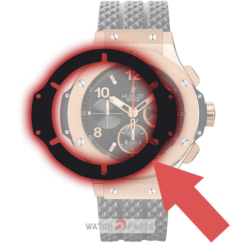 Partes de inserto de bisel interno de plástico negro para el cubo Hublot Big Bang 44mm 301 Reloj