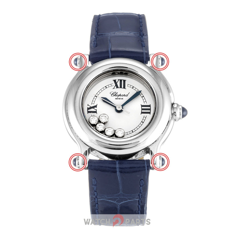 blue zircon rivet ornaments for Chopard Happy Diamonds quartz watch case - watch2parts