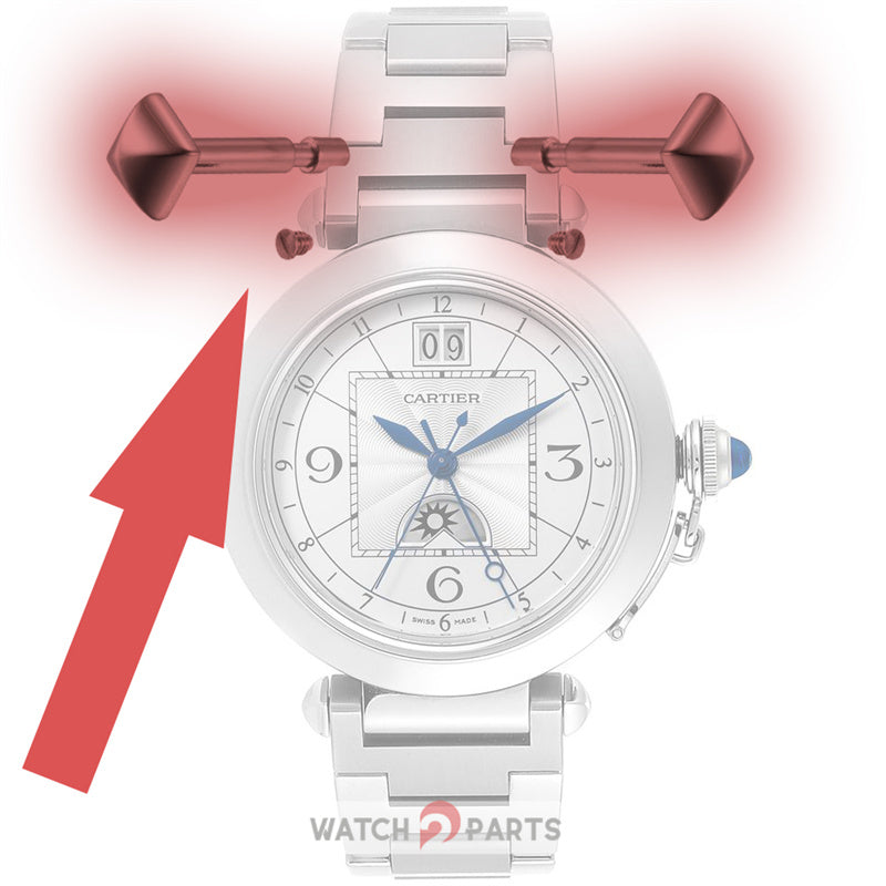 quadrangular pyramid watch screw tube rod for Cartier Pasha 32mm watch lug connect link kit - watch2parts