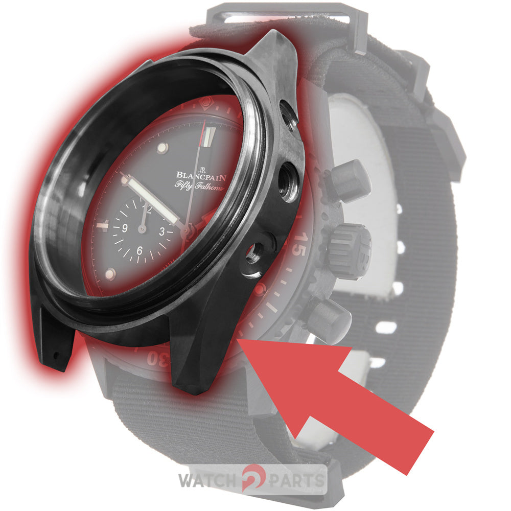 Satin grey ceramic watch case for Blancpain Fifty Fathoms Bathyscaphe Chronographe Flyback Ocean 5200 watch - watch2parts