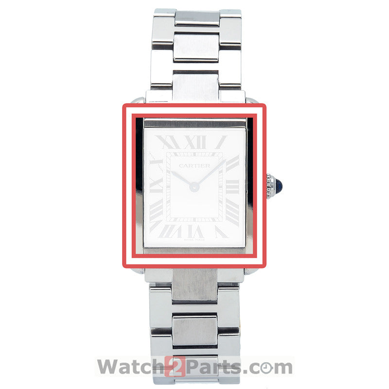 sapphire crystal watch glass for Cartier Tank Solo 3170 24X30mm lady watch parts - watch2parts
