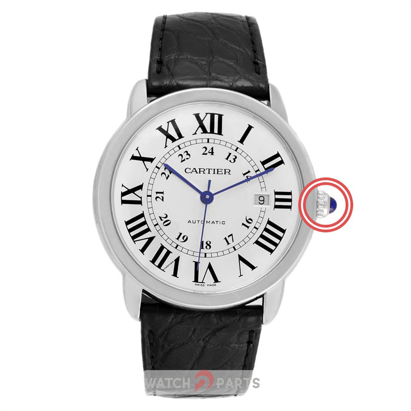 sapphire crystal watch crown for Cartier Ronde 42mm man watch (3517) - watch2parts