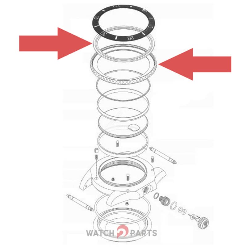 116610 steel teeth bezel+ceramic bezel inserts washer for Rolex