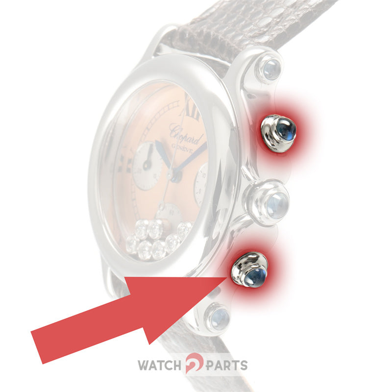 sapphire watch push button pusher for Chopard Happy Sport Diamanten Chronograph quartz watch - watch2parts