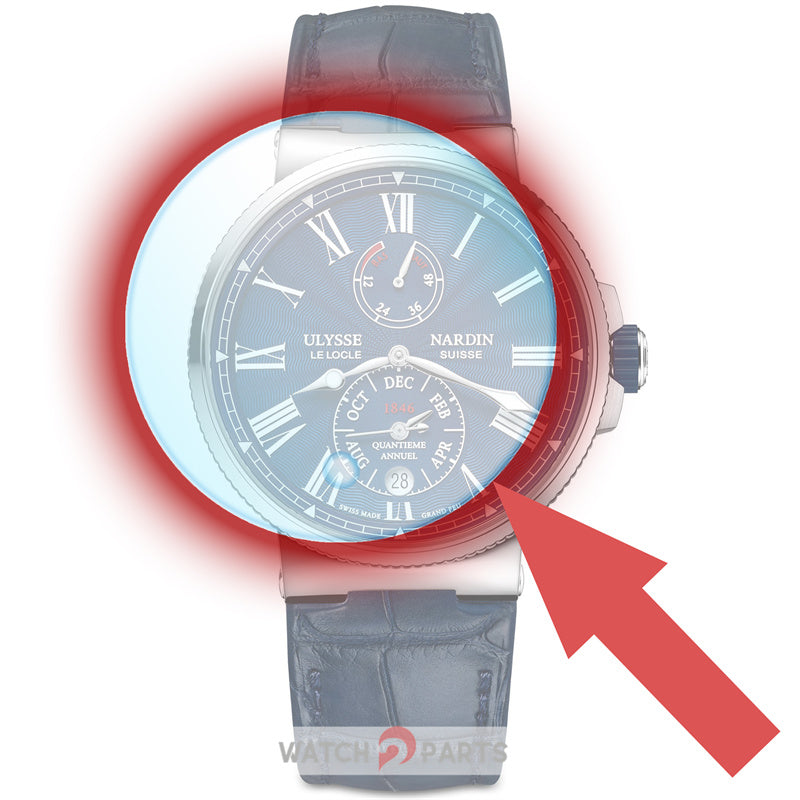 sapphire crystal glass inner magnifier for UN Ulysse Nardin Men's Maxi Marine Chronometer Watch - watch2parts