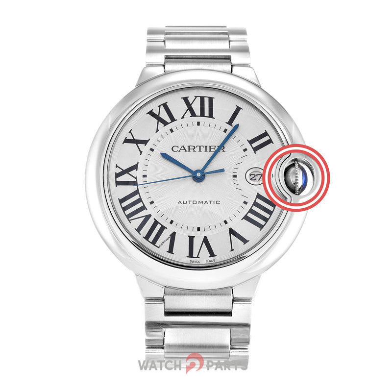 6.85mm waterproof Sapphire Crystal watch crown for Cartier Ballon Bleu watch parts - watch2parts