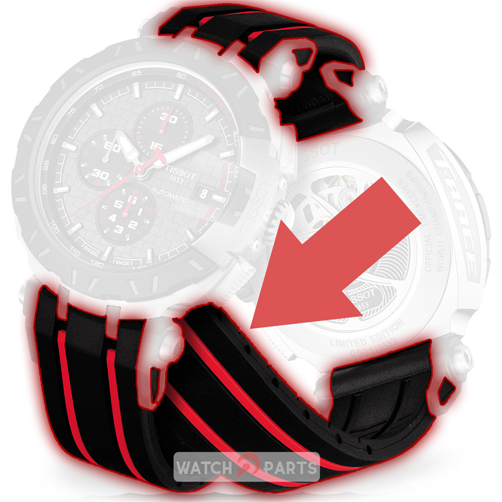 rubber band strap for Tissot T-Race MotoGP Chronograph Men's watch T092.427 - watch2parts